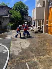 放水訓練の写真