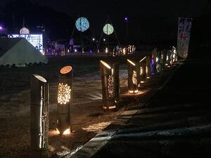 桜まつり2025の竹灯籠・竹宵ライトアップ