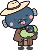 うなきちイラスト抱っこ