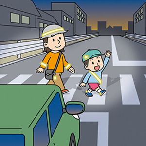 反射材用品着用のイメージイラスト