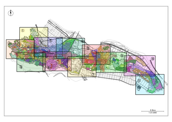 自治会区域図図郭割図