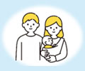 夫婦と赤ちゃんのイメージイラスト