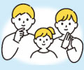 夫婦と子ども1人のイメージイラスト